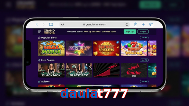 Main screen of Daulat777 ios page for PK players